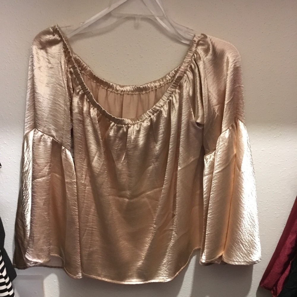 Forever 21 gold blouse with bell sleeves